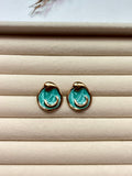 Seoul blue enamel earrings