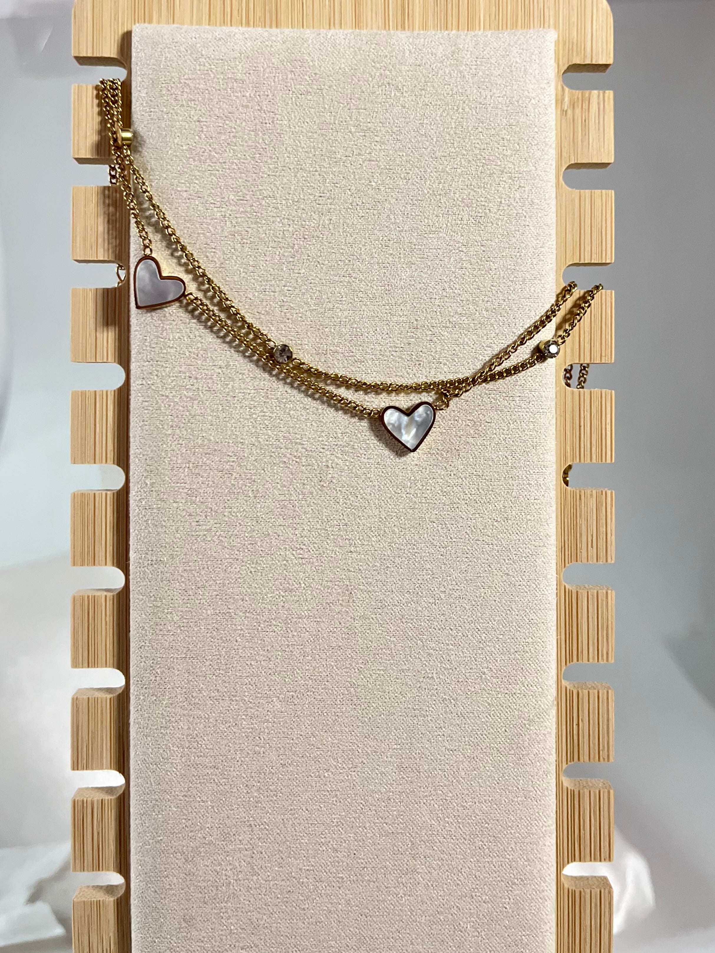 Heart charm anklet