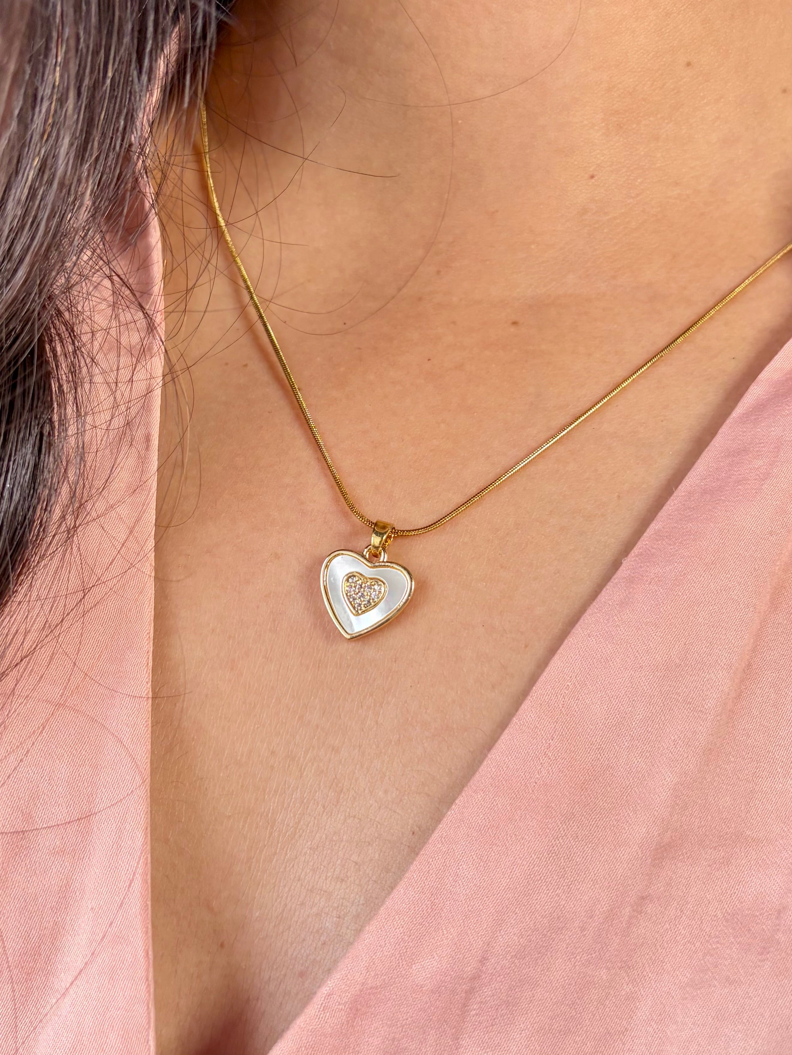 Seoul filled heart necklace