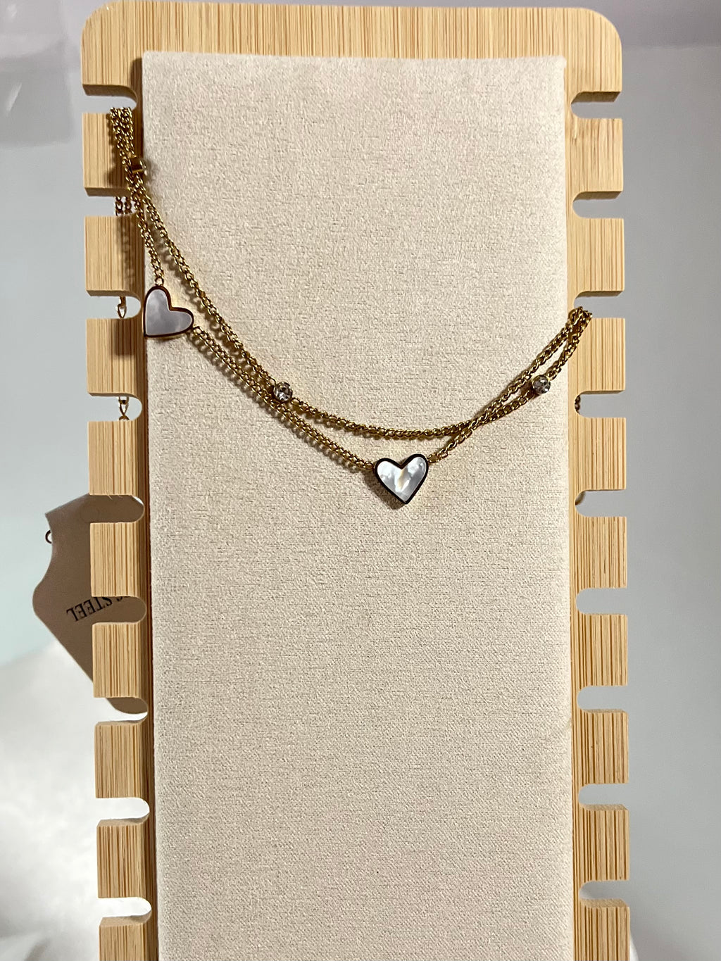 Heart charm anklet