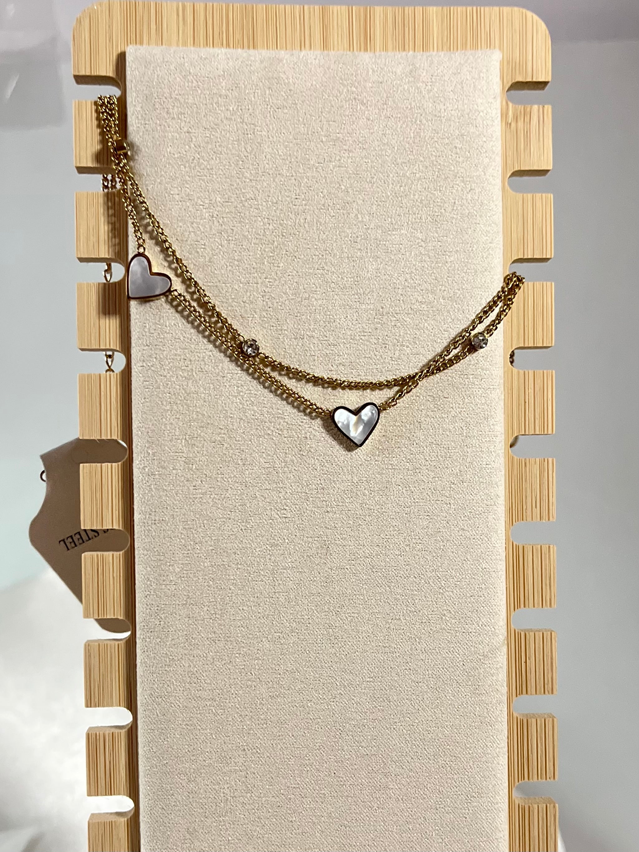 Heart charm anklet