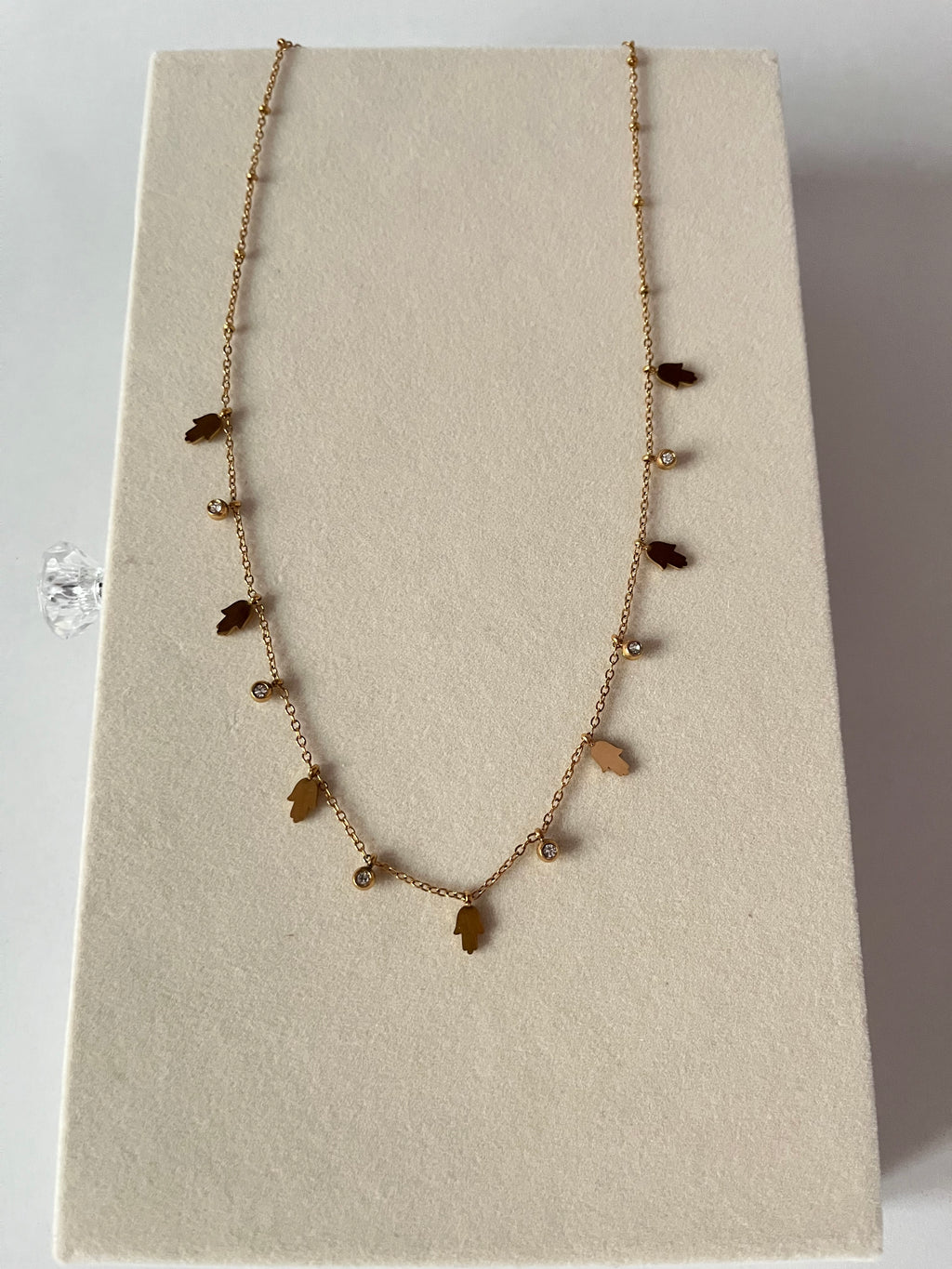 Trishya crystal leaf necklace