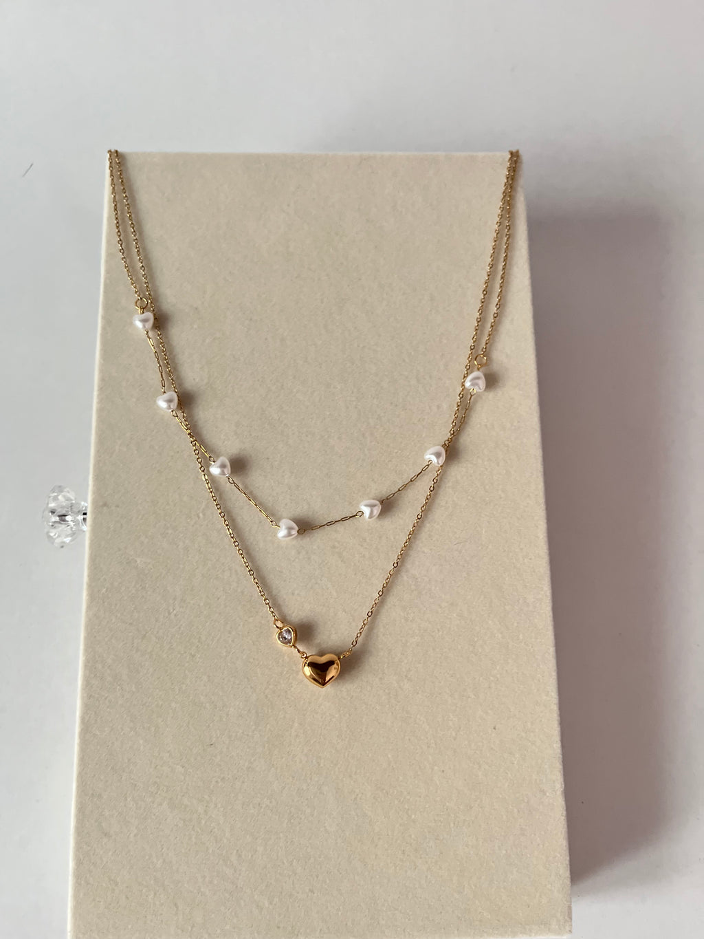 Trishya double heart chain necklace