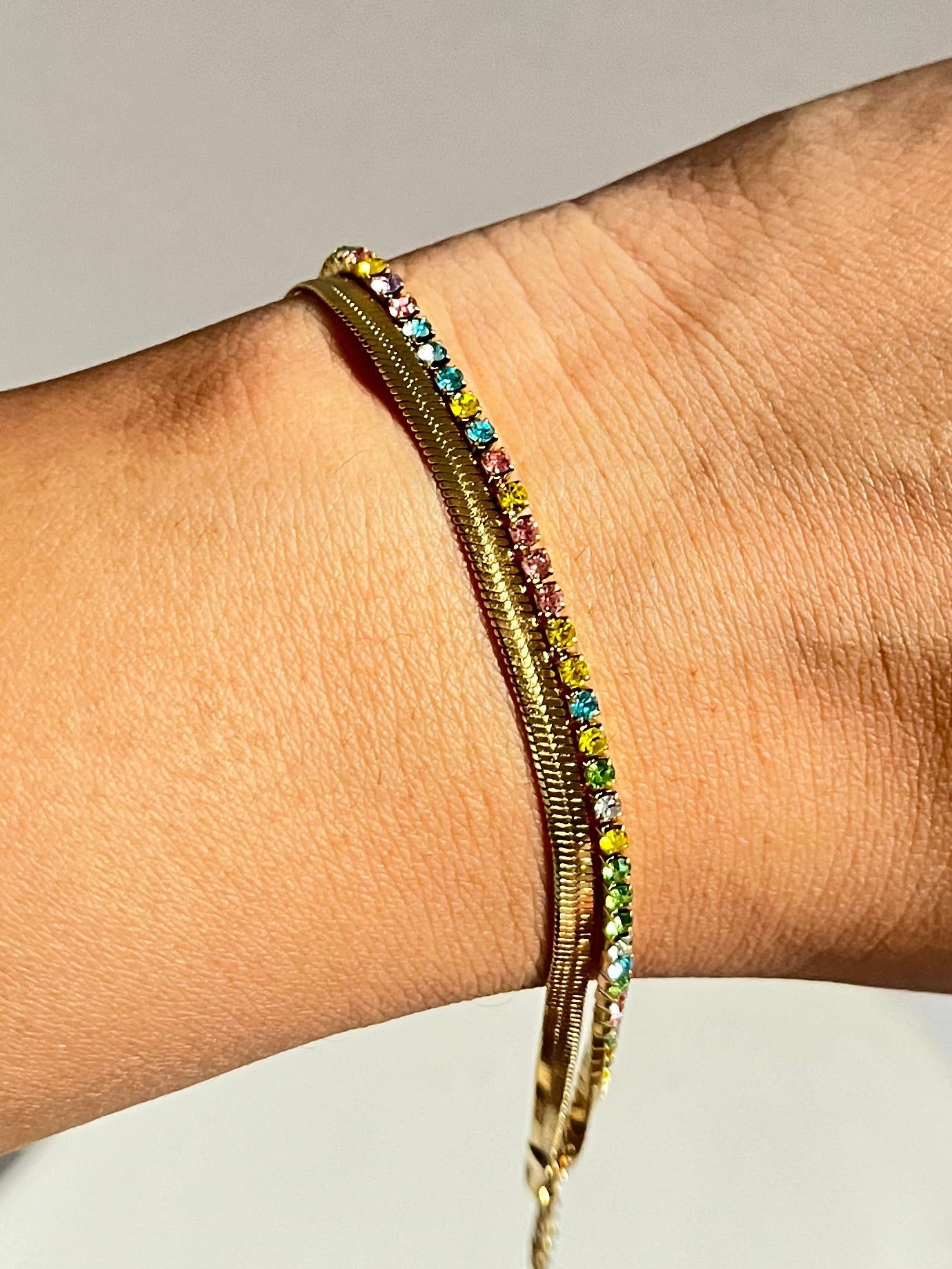 Seoul double chain multicolour bracelet