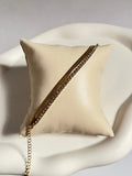 Seoul double chain white stone bracelet