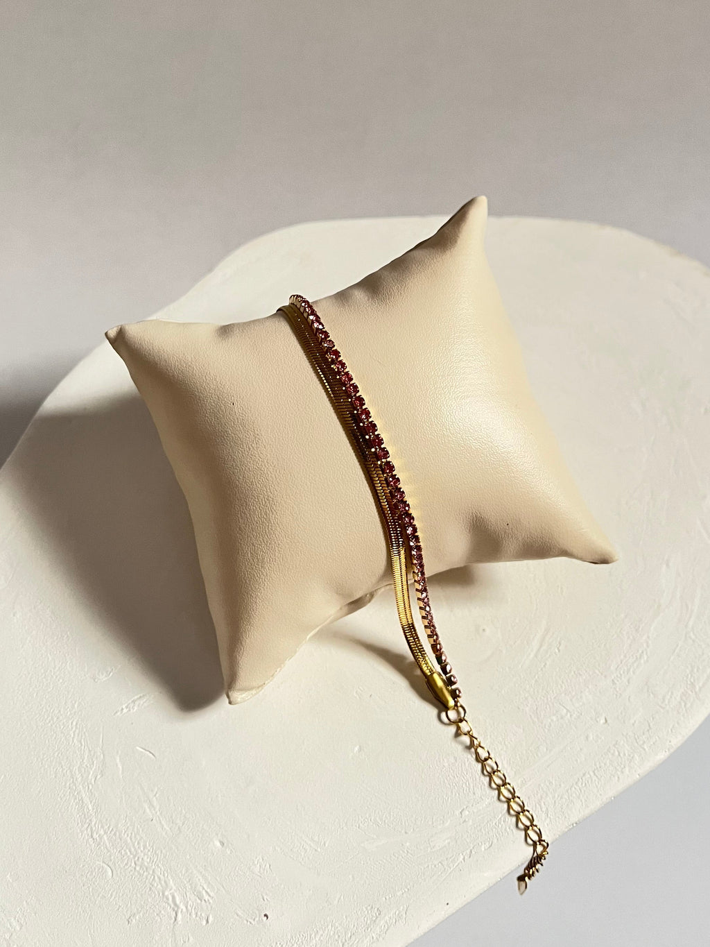 Seoul double chain pink bracelet