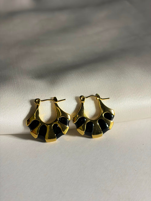 Noir petal hoops