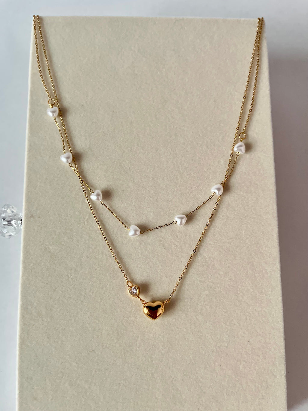 Trishya double heart chain necklace