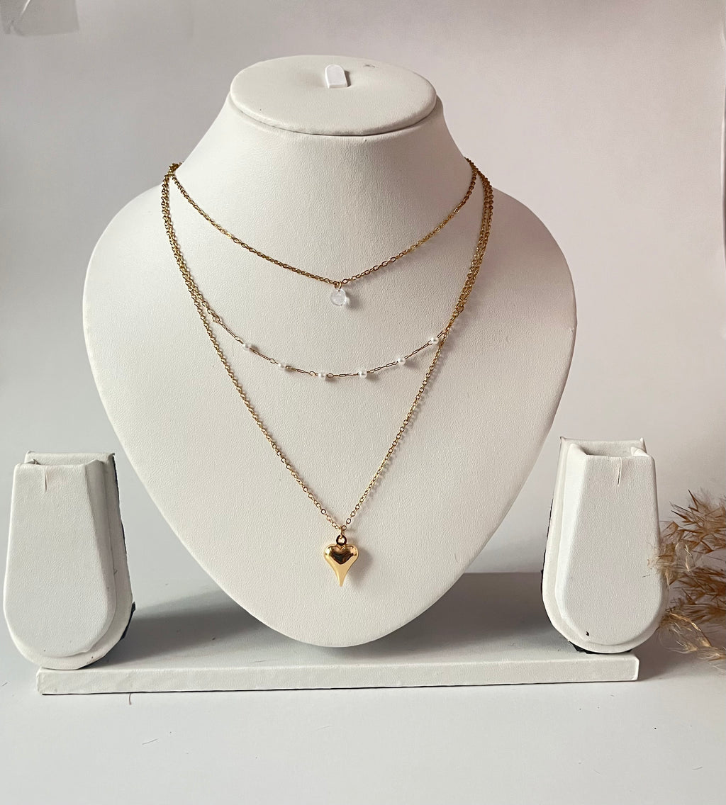 Seoul mini heart layered necklace