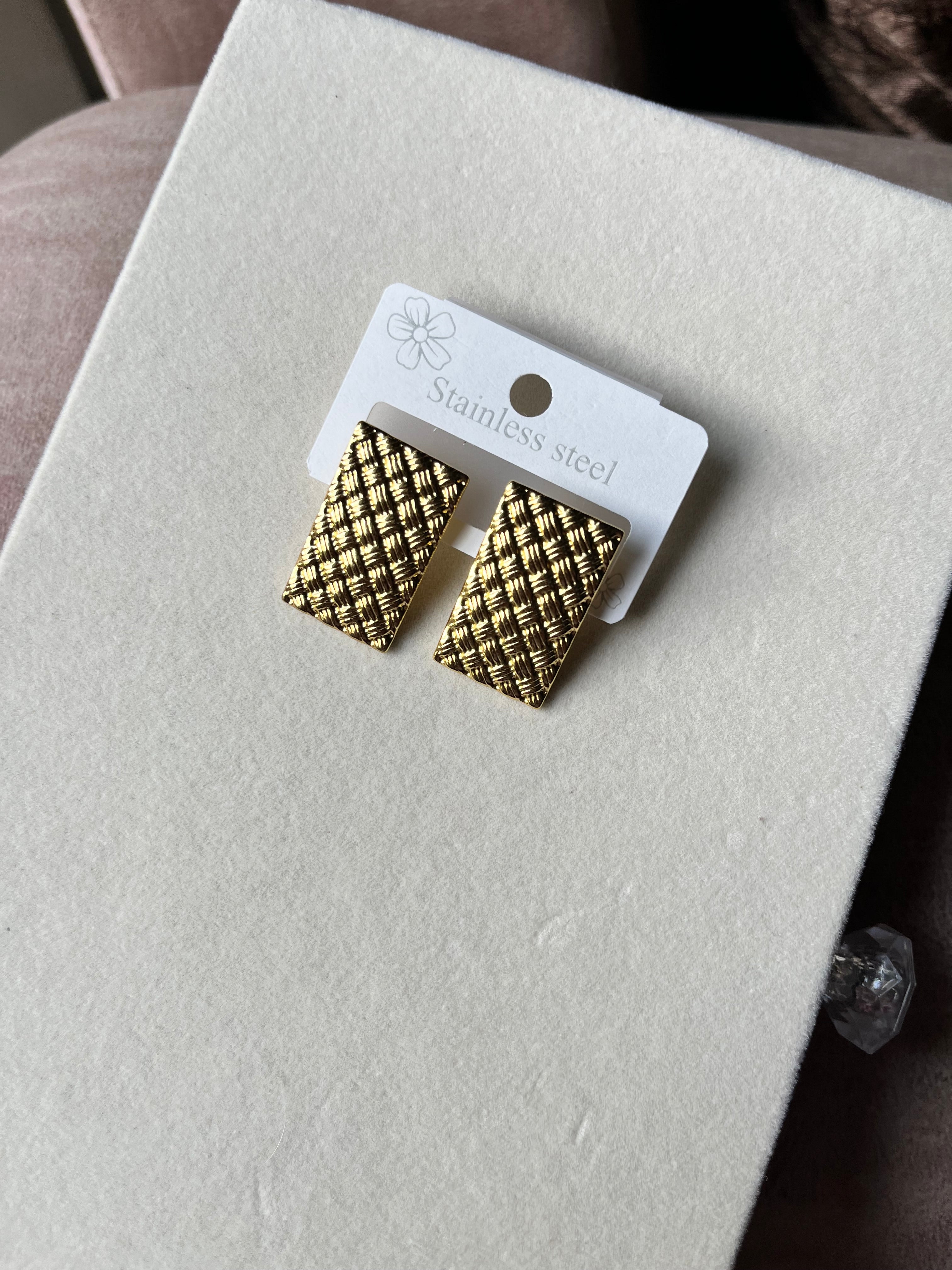 Woven luxe studs