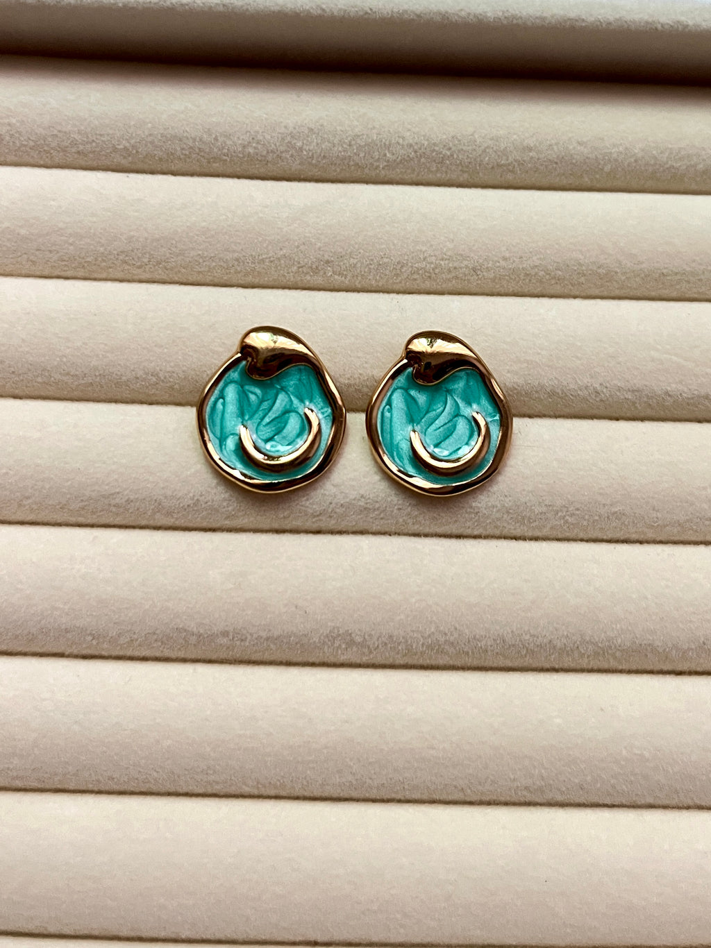Seoul blue enamel earrings