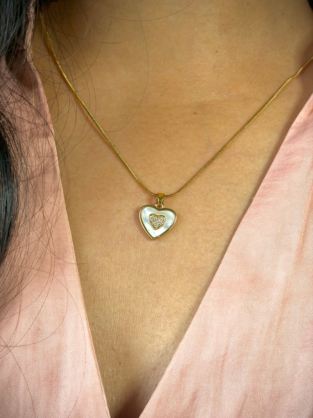 Seoul filled heart necklace