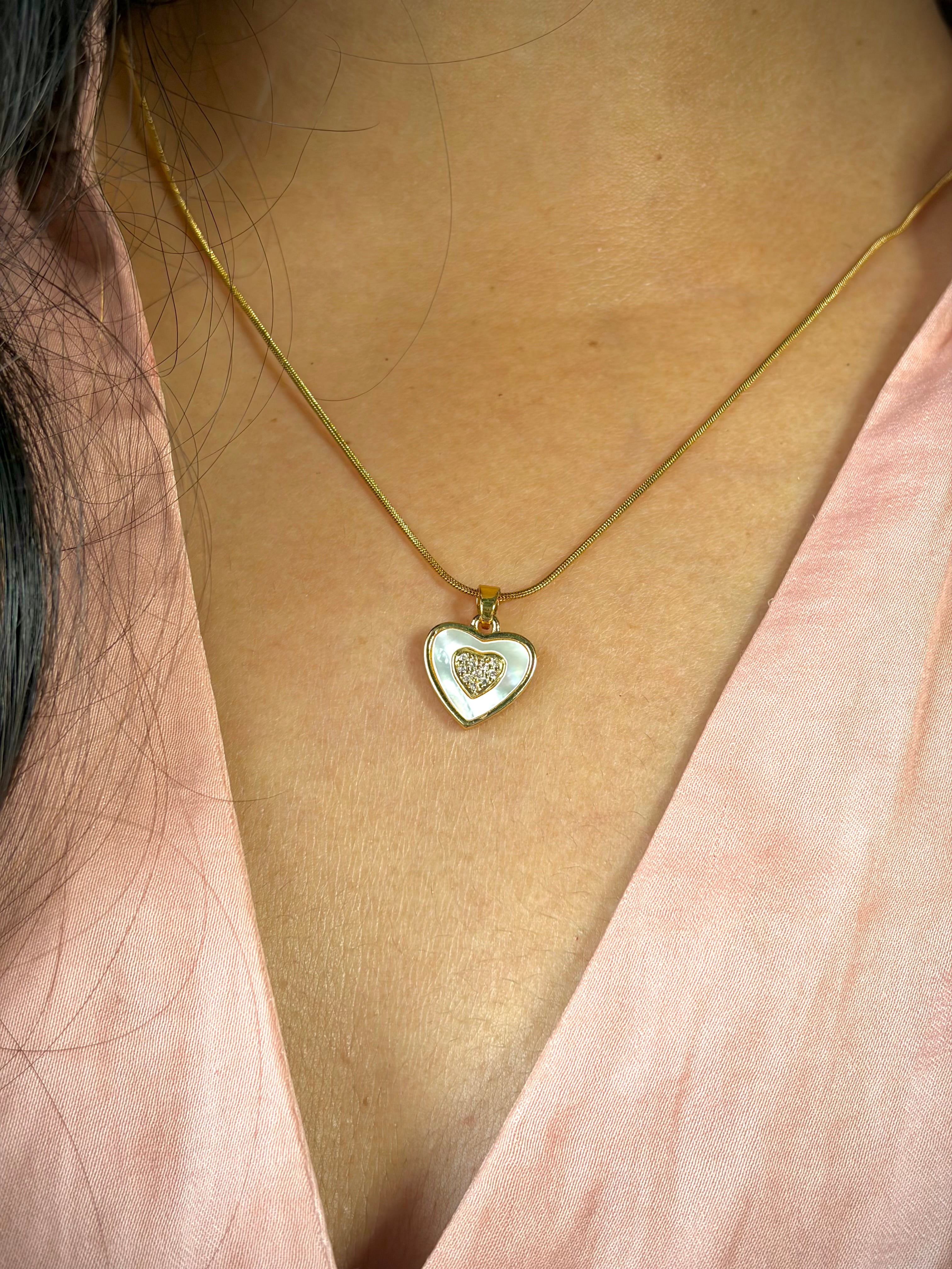 Seoul filled heart necklace