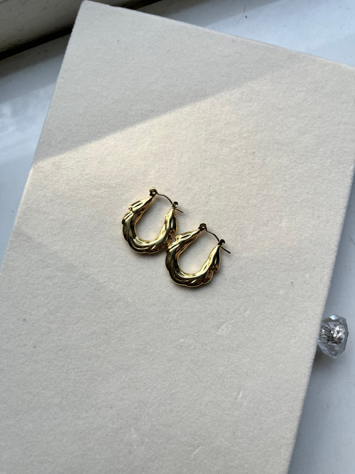 Melted gold hoops