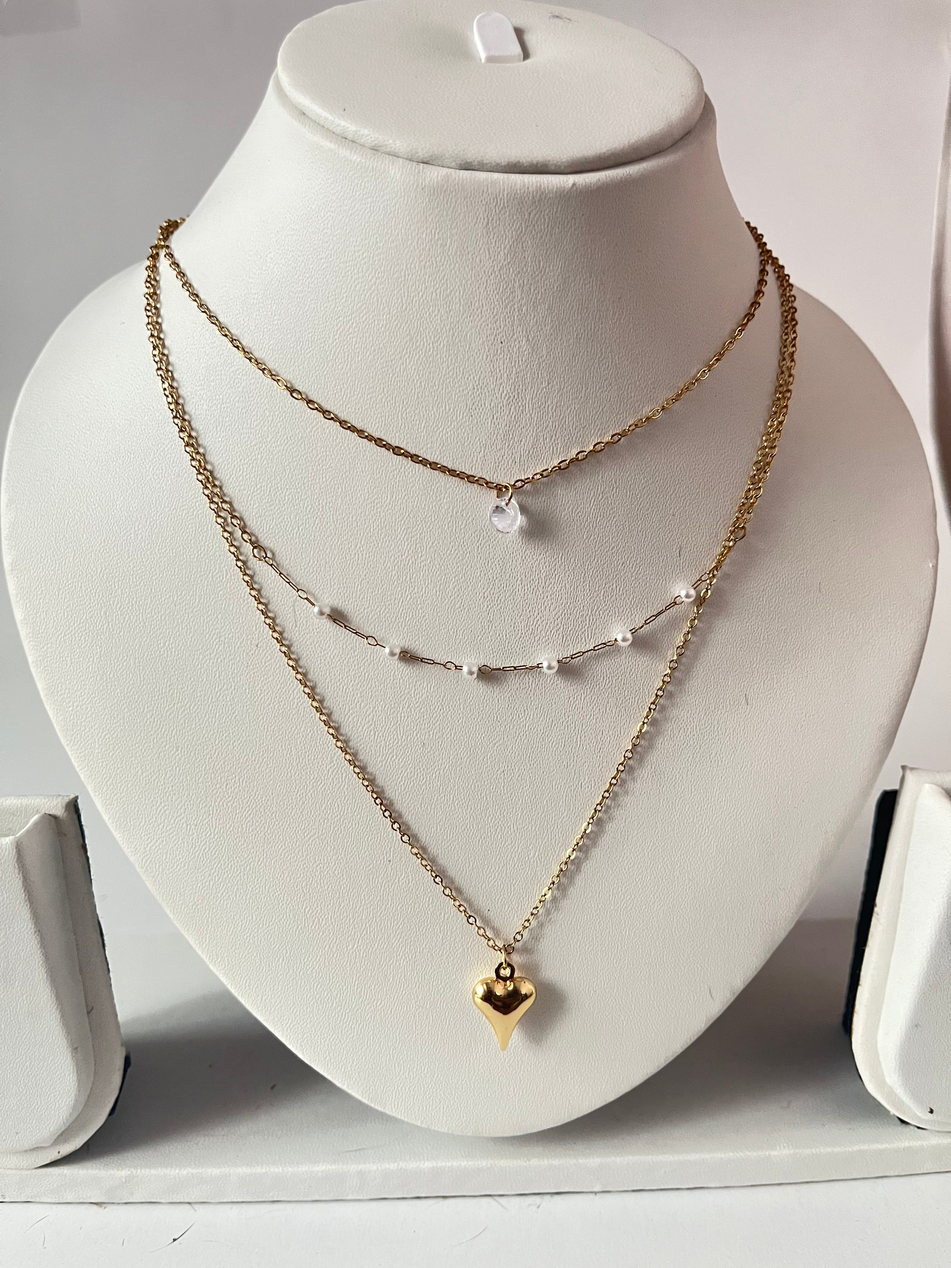 Seoul mini heart layered necklace