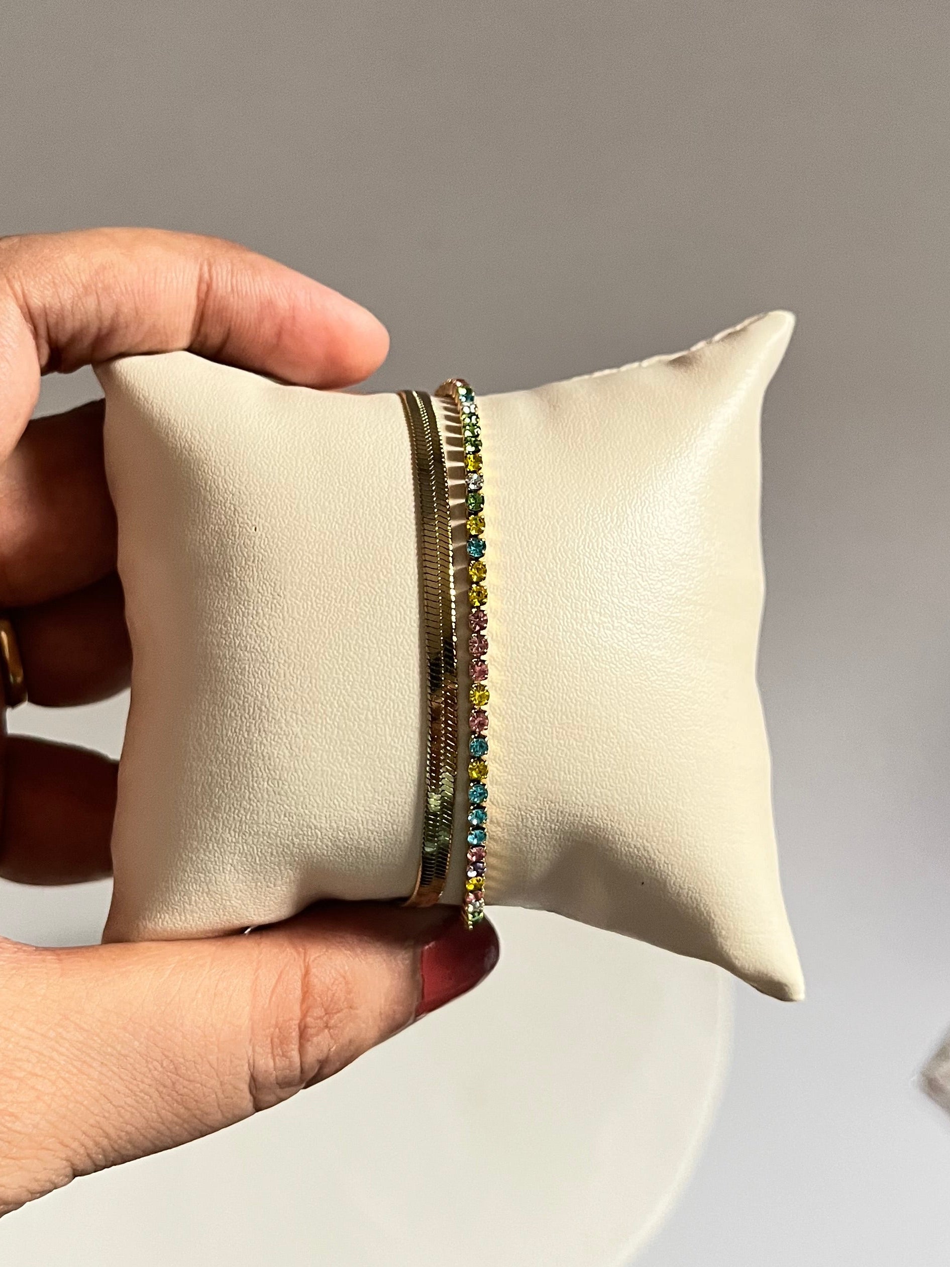 Seoul double chain multicolour bracelet