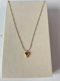 Trishya golden heart drop necklace