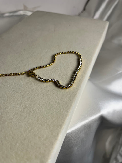 Gold half tennis bracelet