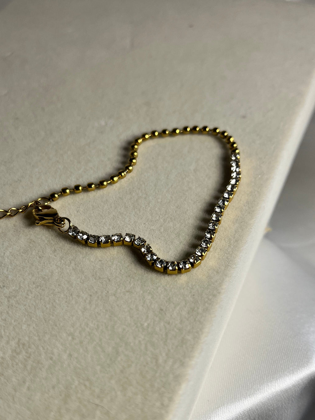 Gold half tennis bracelet